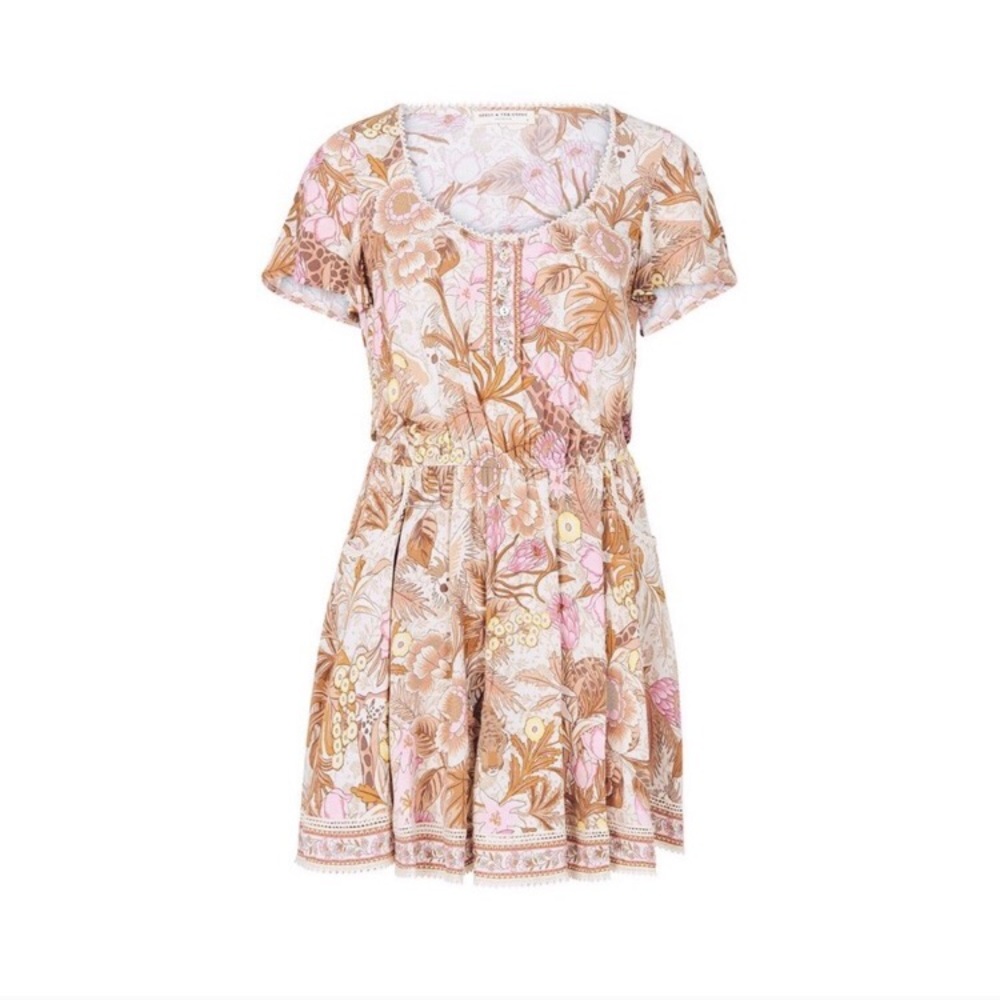 Spell Jungle Mini Dress in Cream - Picture 5 of 7